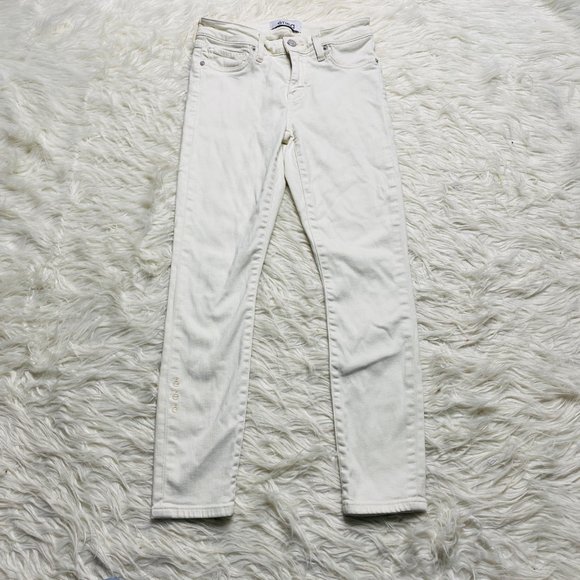 ÉTICA Lily Ankle Skinny Jeans Light Wash Cream Women's Size 24 - Picture 4 of 16